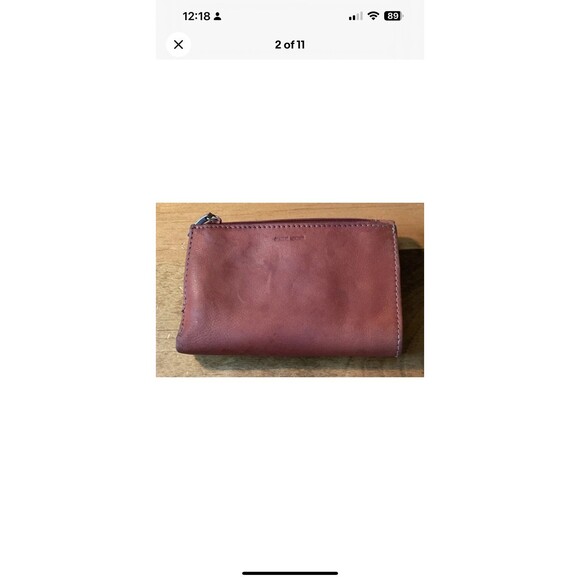 Fossil Genuine Leather Brown Trifold ID Envelope Wallet Snap Closure Vintage - Picture 2 of 11